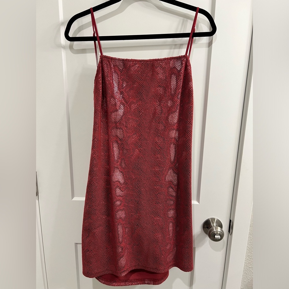 Urban Outfitters Open-Back Faux Snake Skin Mini Dress